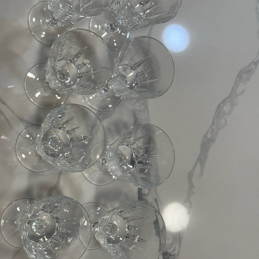 Set of Clear Cut Crystal Goblets
